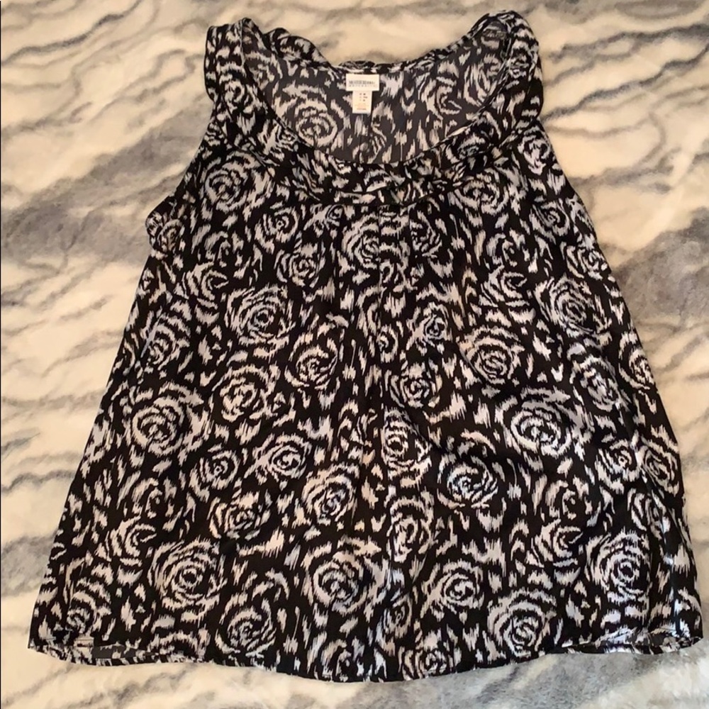 Black and White Blouse Motherhood Maternity 3X